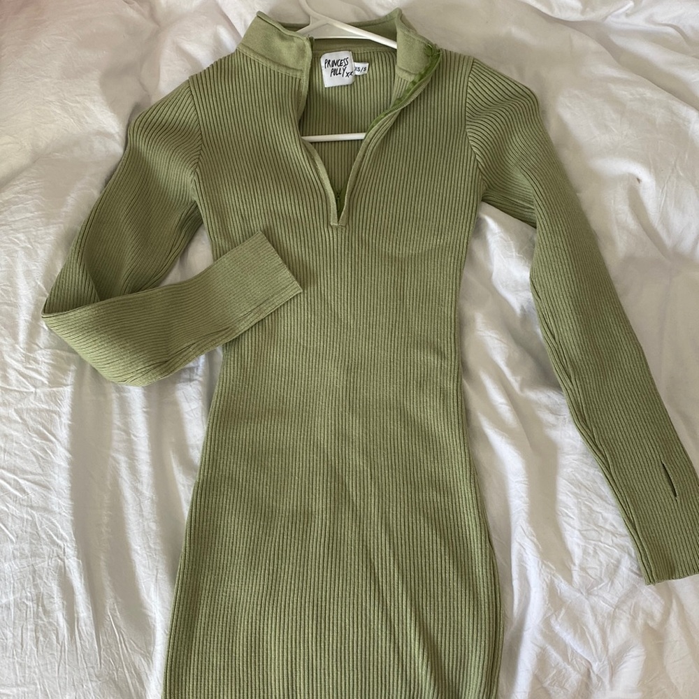 PRINCESS POLLY MINT GREEN XS SWEATER DRESS